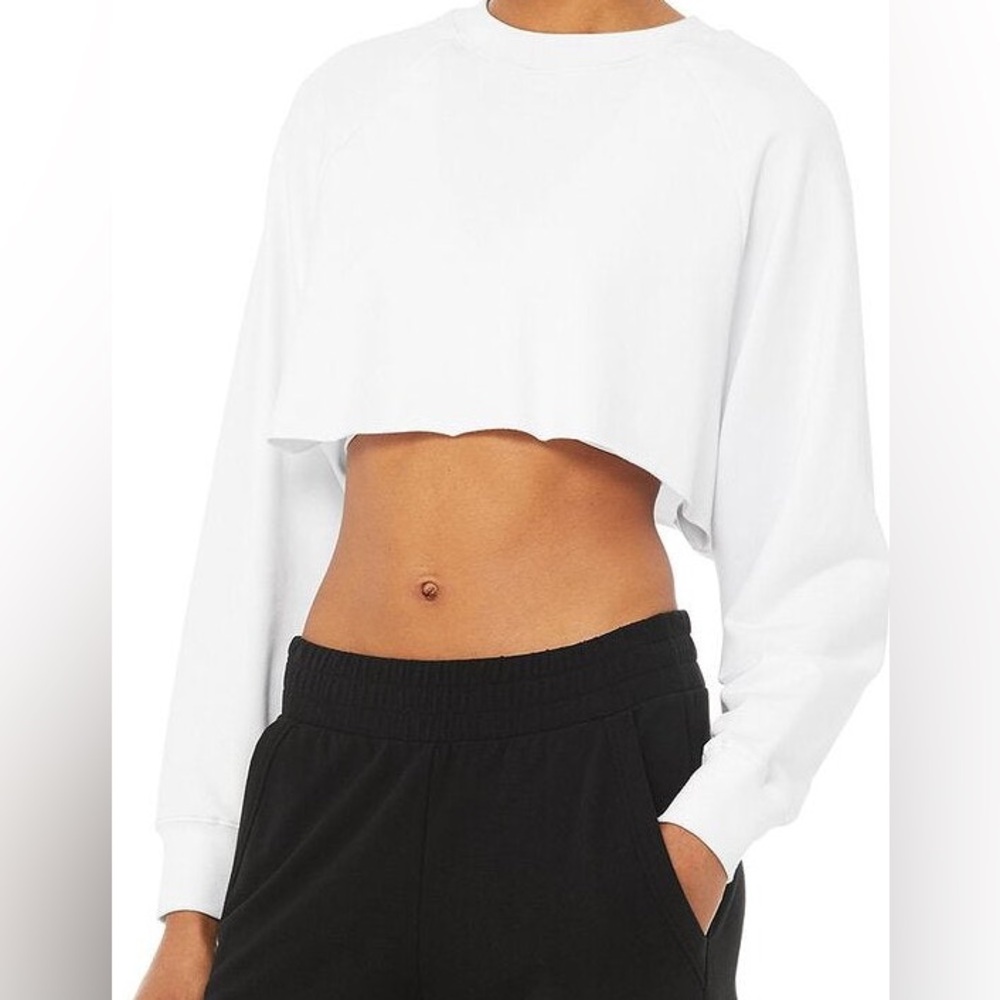 Alo Yoga Double Take Cropped Pullover Sweatshirt